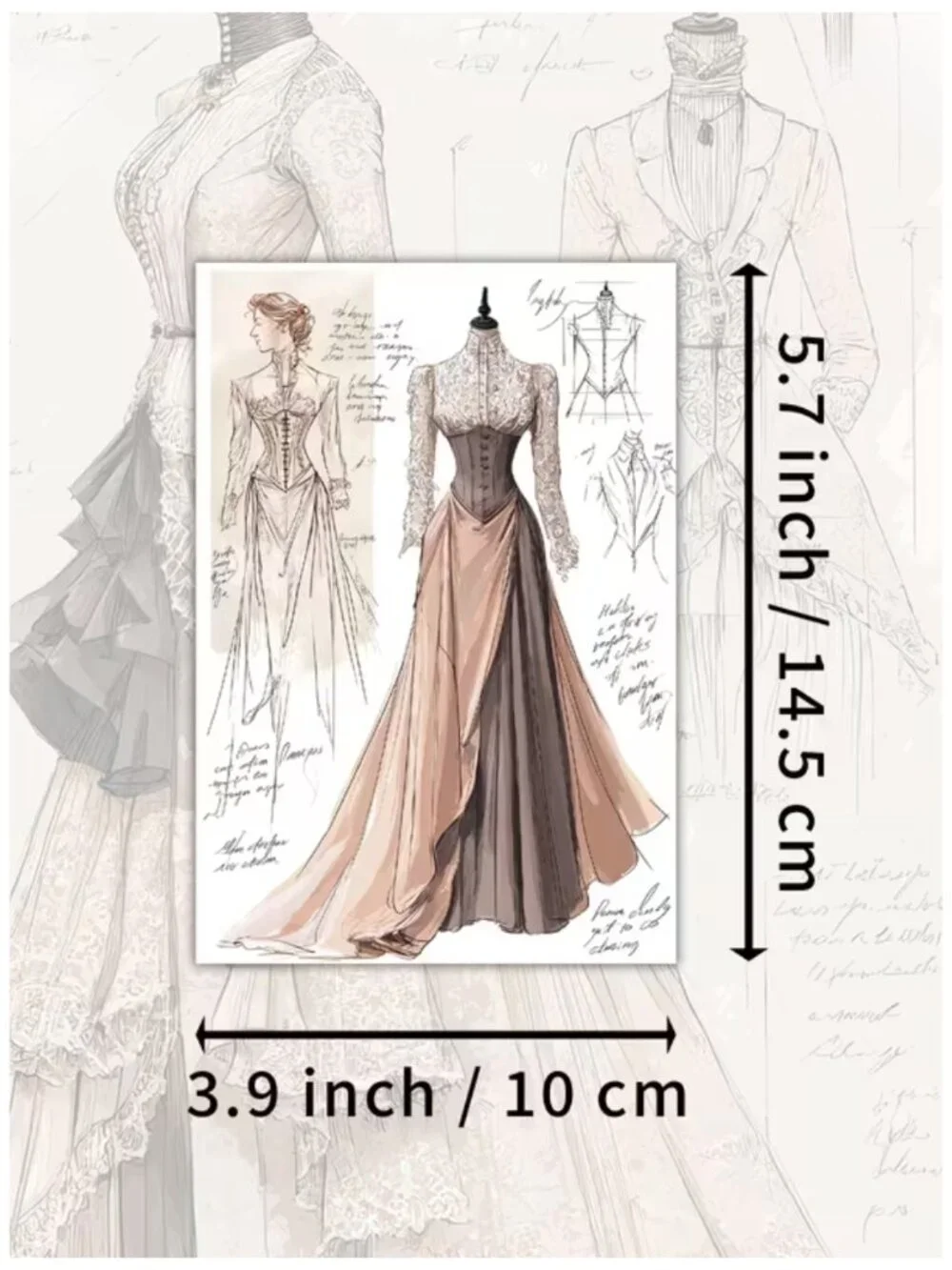 20pc NWT Victorian Fashion Sketch Stickers Vintage Junk Journal Ephemera
